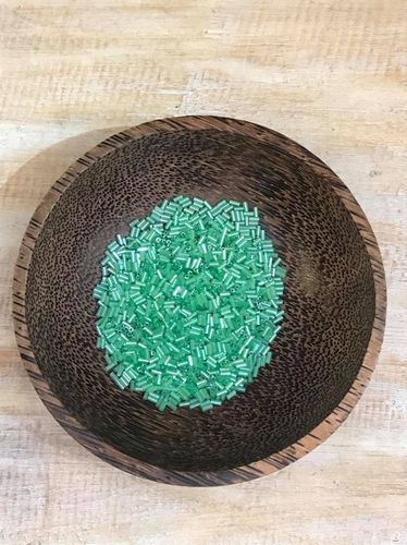 50 grams Pale Green Glass Bugle Beads