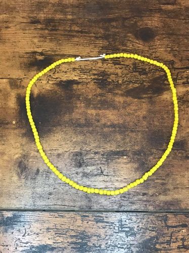 Daisy Yellow Javanese Glass Beads 58 cm long approximately 130 4mm beads