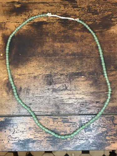 Sea Green Javanese Glass Beads 58cm long approximately  130 beads 4mm