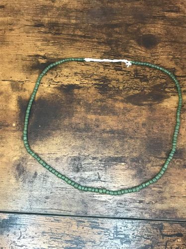 Dark Green Javenese Glass Beads 58 cm long approximatley 130 4mm beads