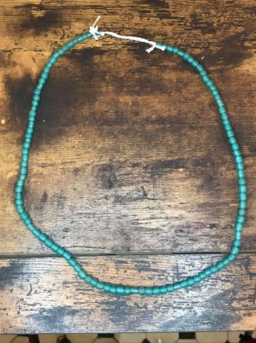 Teal Javanese Glass Beads 58 cm long approximateley 130 4mm beads