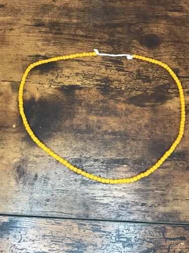 Mustard Yellow Javanese Glass Beads 58cm long approximateley 130 4mm beads