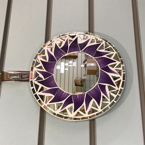 Purple Sun Mosaic Tile Wall Mirror 20cm 8 Inches