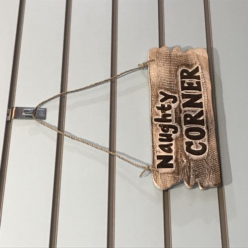 Naughty Corner Sign Plaque Garden Shed