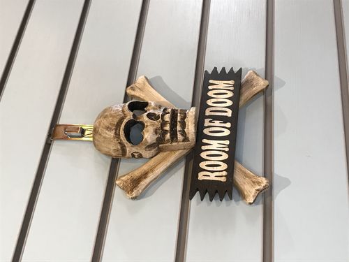 Skull & Crossbones Room Of Doom Pirate Sign Door