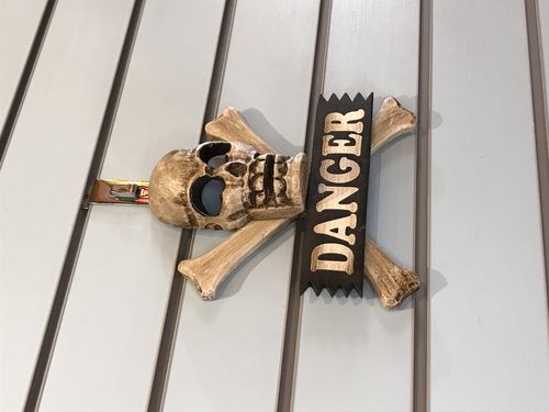 Skull & Crossbones Danger Pirate Sign Door