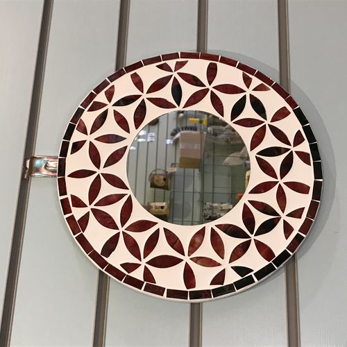 Red Flower Of Life Mosaic Tile Wall Mirror 30cm 12 Inches