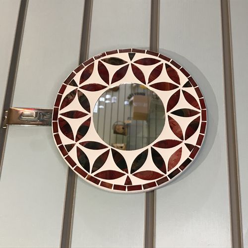 Red Flower Of Life Mosaic Tile Wall Mirror 20cm 8 Inches
