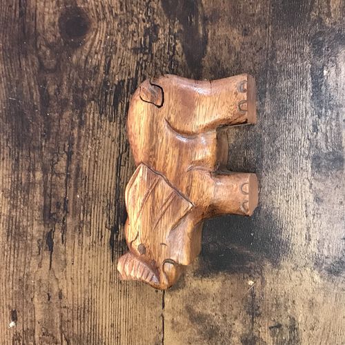 Carved Elephant 4 Bit Wooden Puzzle Box