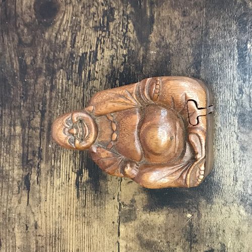 Carved Chinese Buddha 4 Bit Wooden Puzzle Box