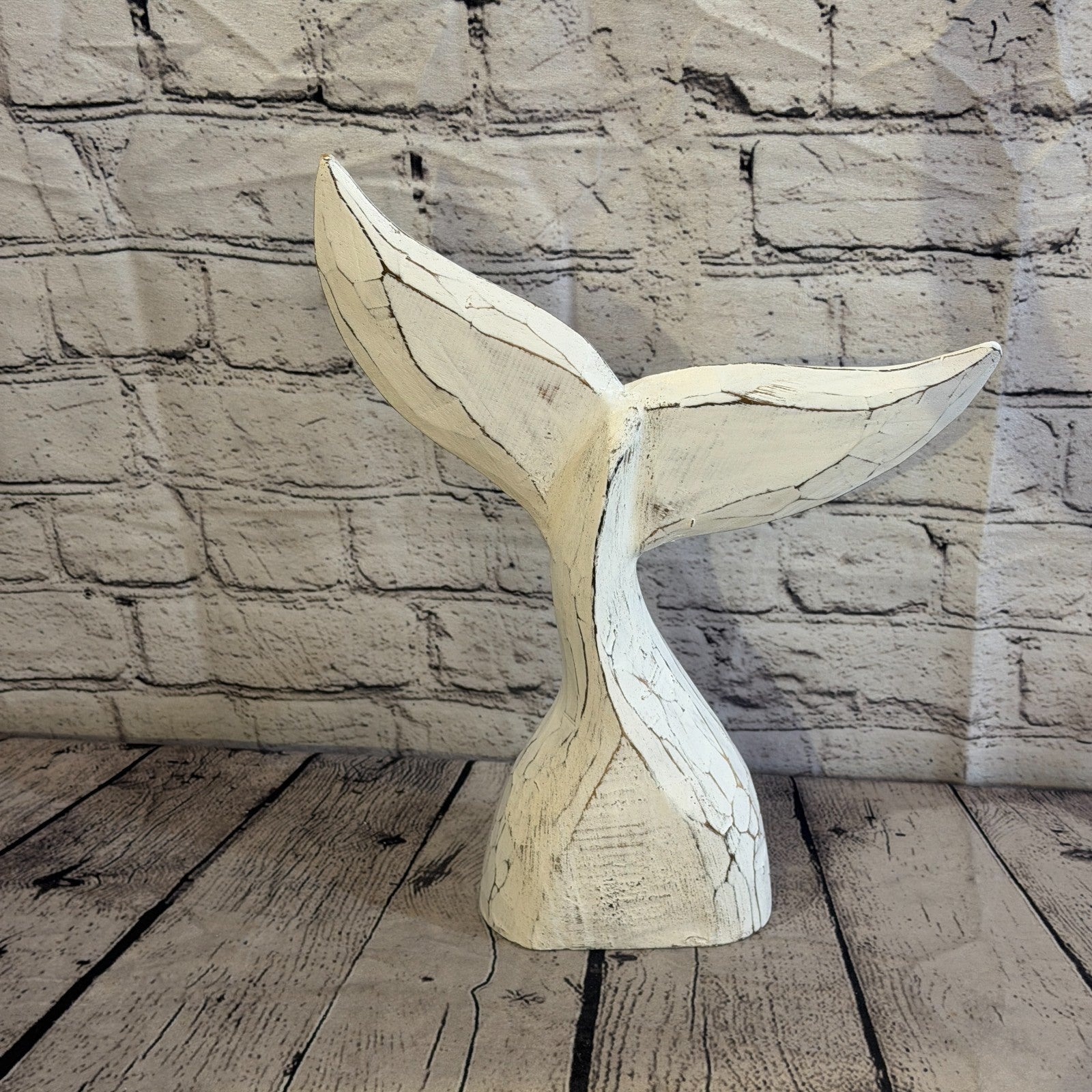 35cm x 35cm Whale Tail White Fish Wood Coastal Ocean Bathroom Decoration4