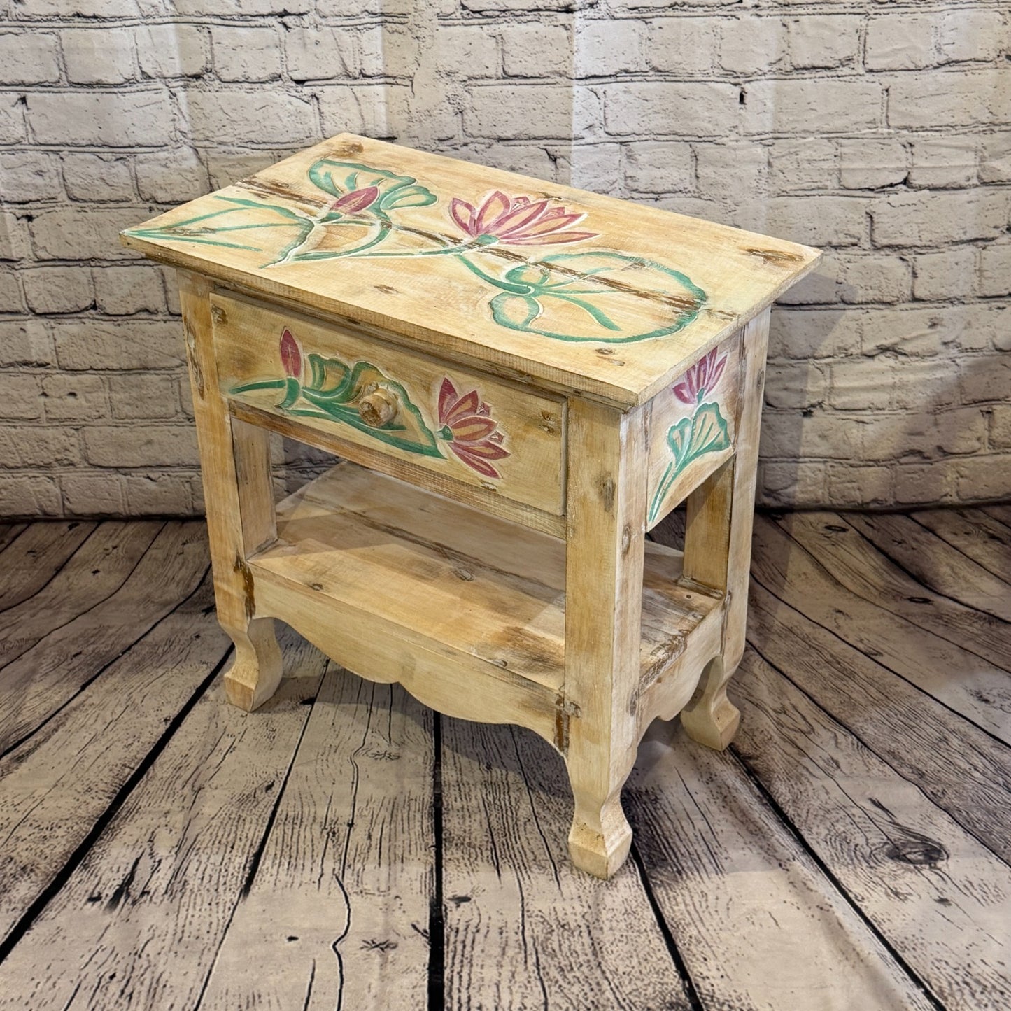50cm x 50cm x 30cm Flower Table Wooden Side Cabinet Living Storage Furniture0
