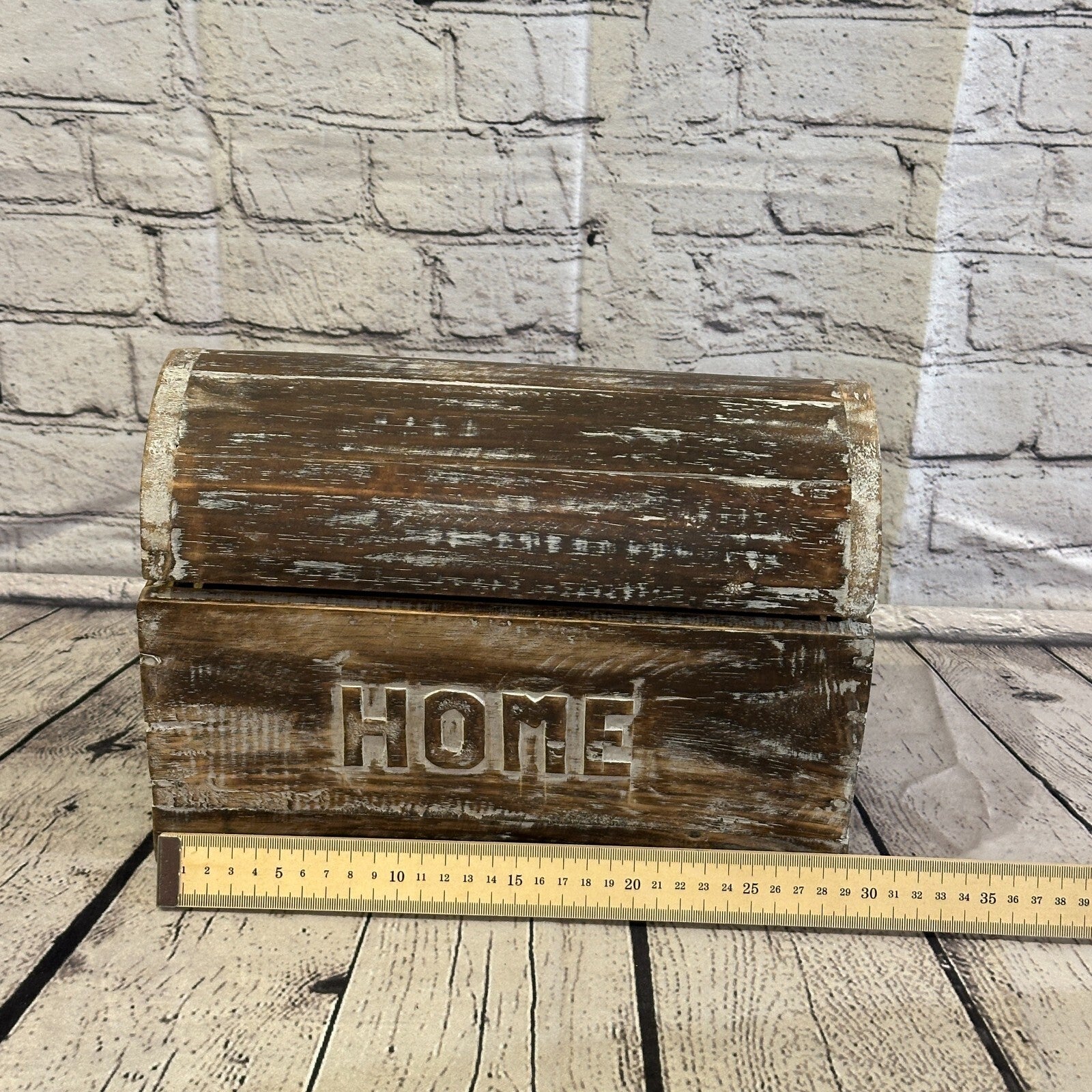 30cm x 20cm x 14cm Brown Home Wood Box Wooden Chest Storage Craft Handles Lid8