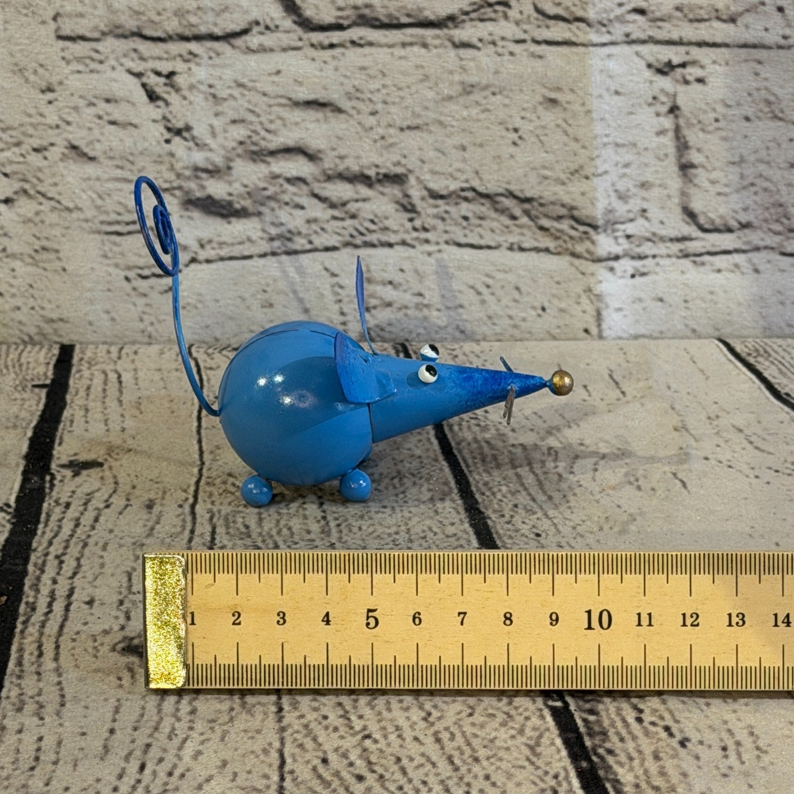 10cm x 8cm Small Colourful Blue Mouse Rat Metal Tin Standing Ornament Statue6