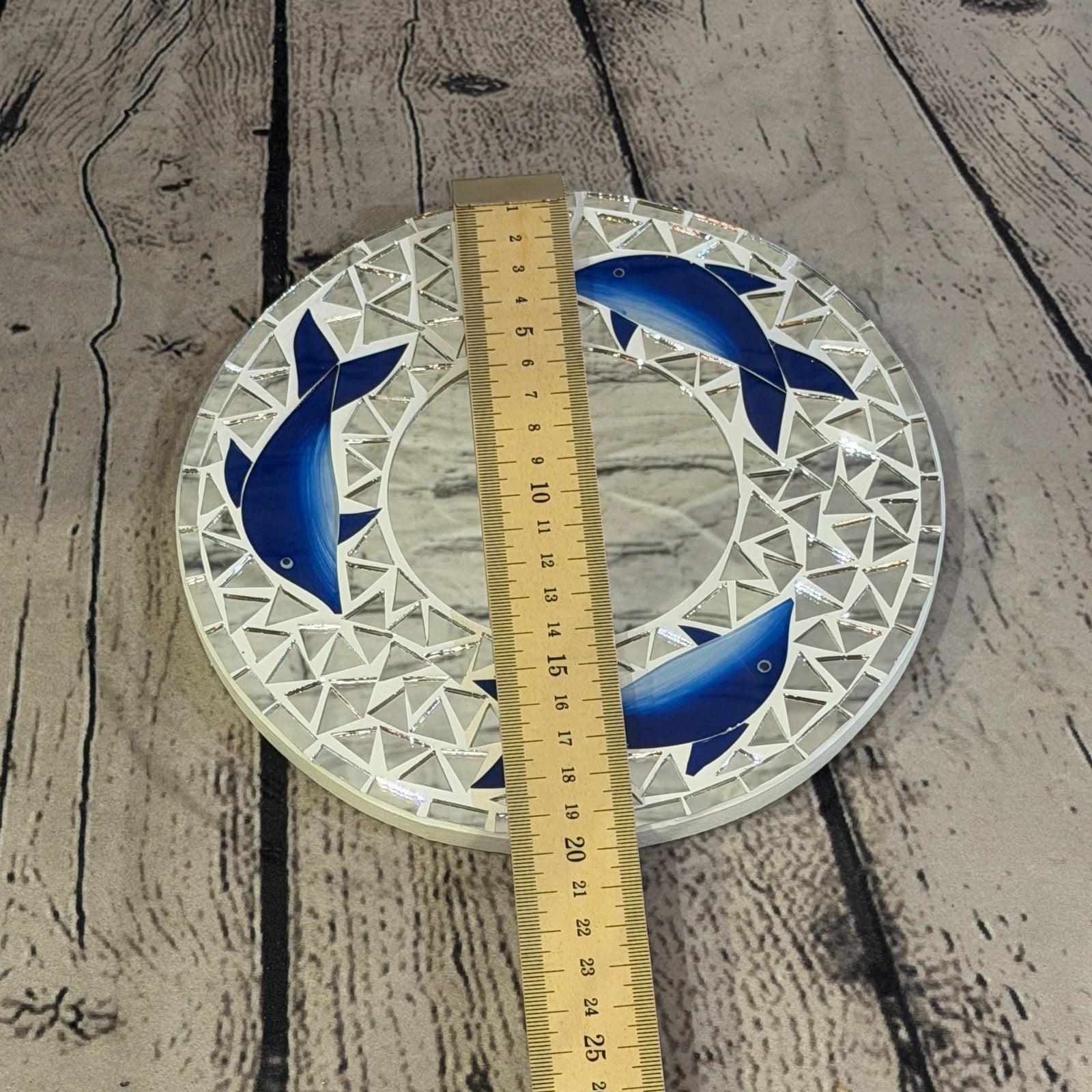 Blue Dolphin Mosaic Tile Wall Mirror 20cm x 20cm 8 Inches Handmade4