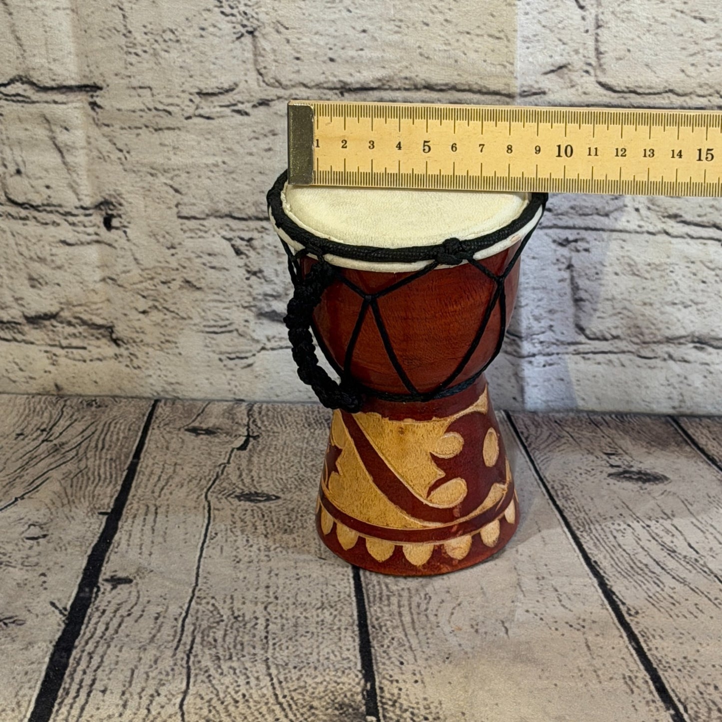 15cm Carved Djembe Drums Musical Instrument Hand Made Fair Trade Dot Painted5