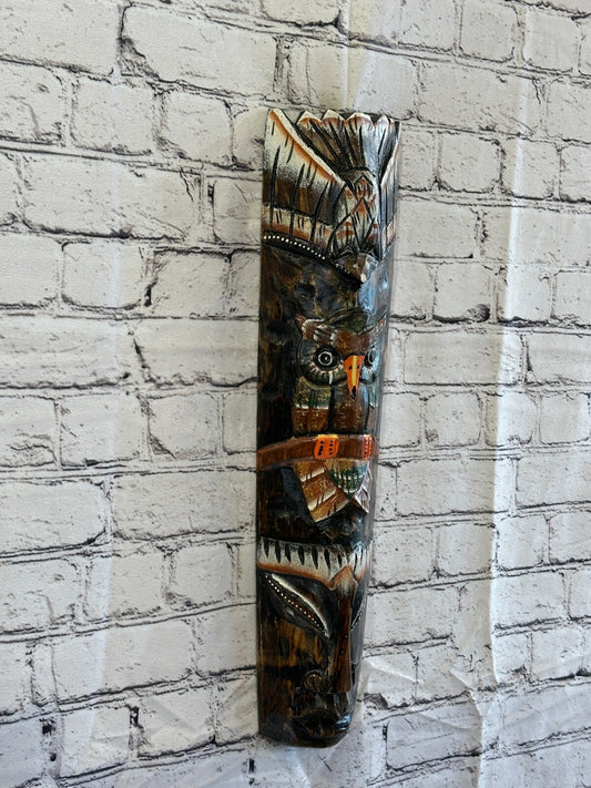 50cm Eagle Owl Hand Carved Fair Trade Wooden Animal Wall Art Wall Hang Mask0