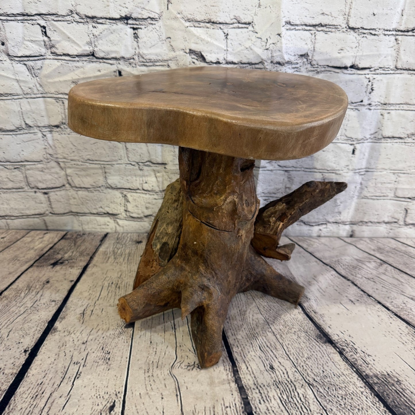 30cm x 25cm Wooden Coffee Root Sculpture Garden Teak Root Ornament Carved No 180