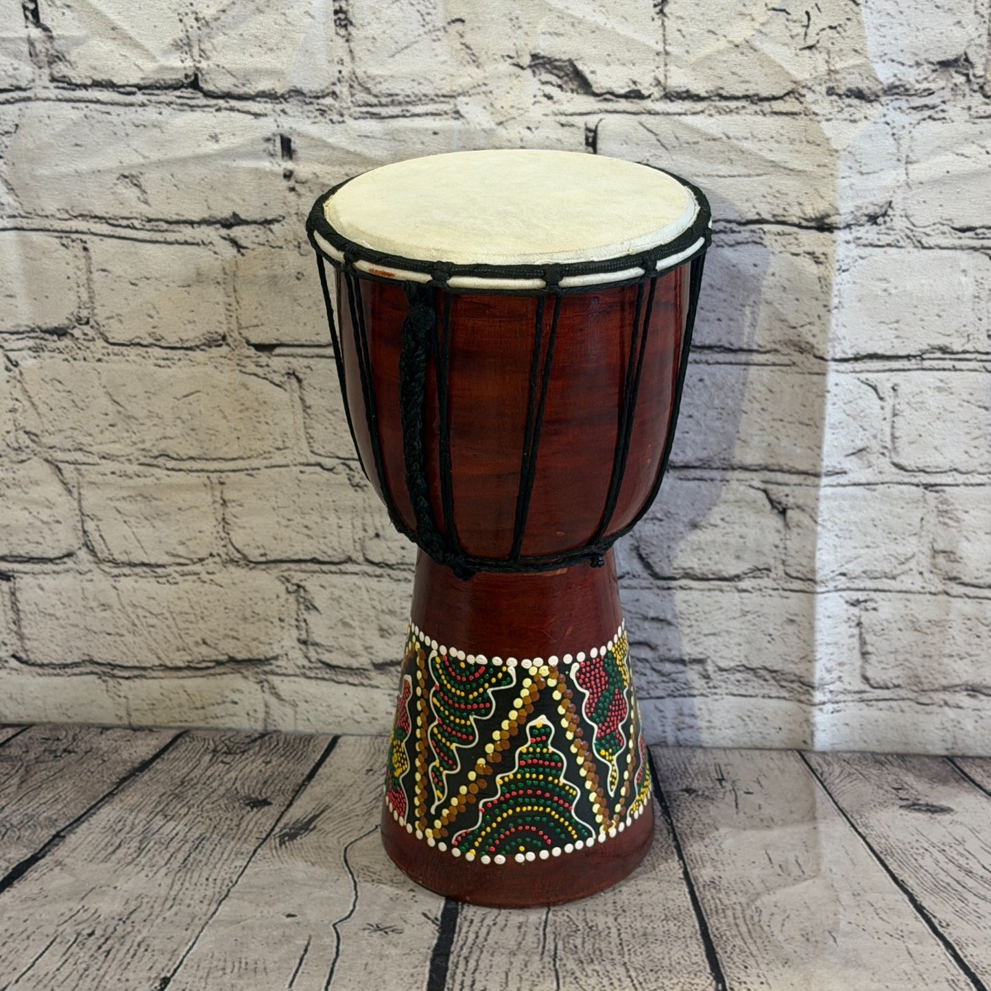 30cm Painted Djembe Drums Musical Instrument Hand Made Fair Trade Dot Painted0