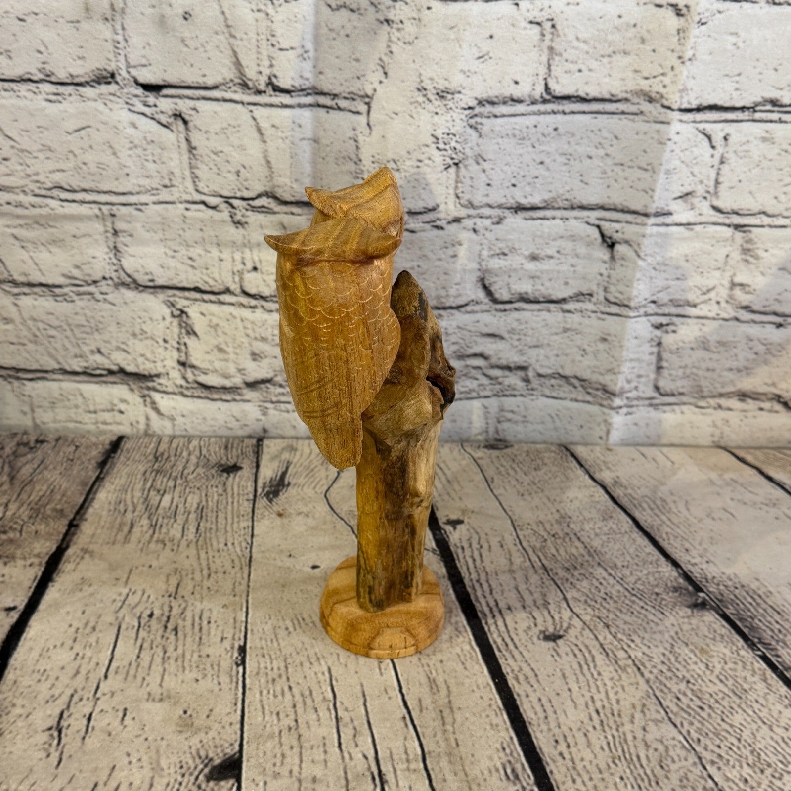 25cm Double Owl Mushroom Parasite Ornament Natural Carving Fair trade Wooden3