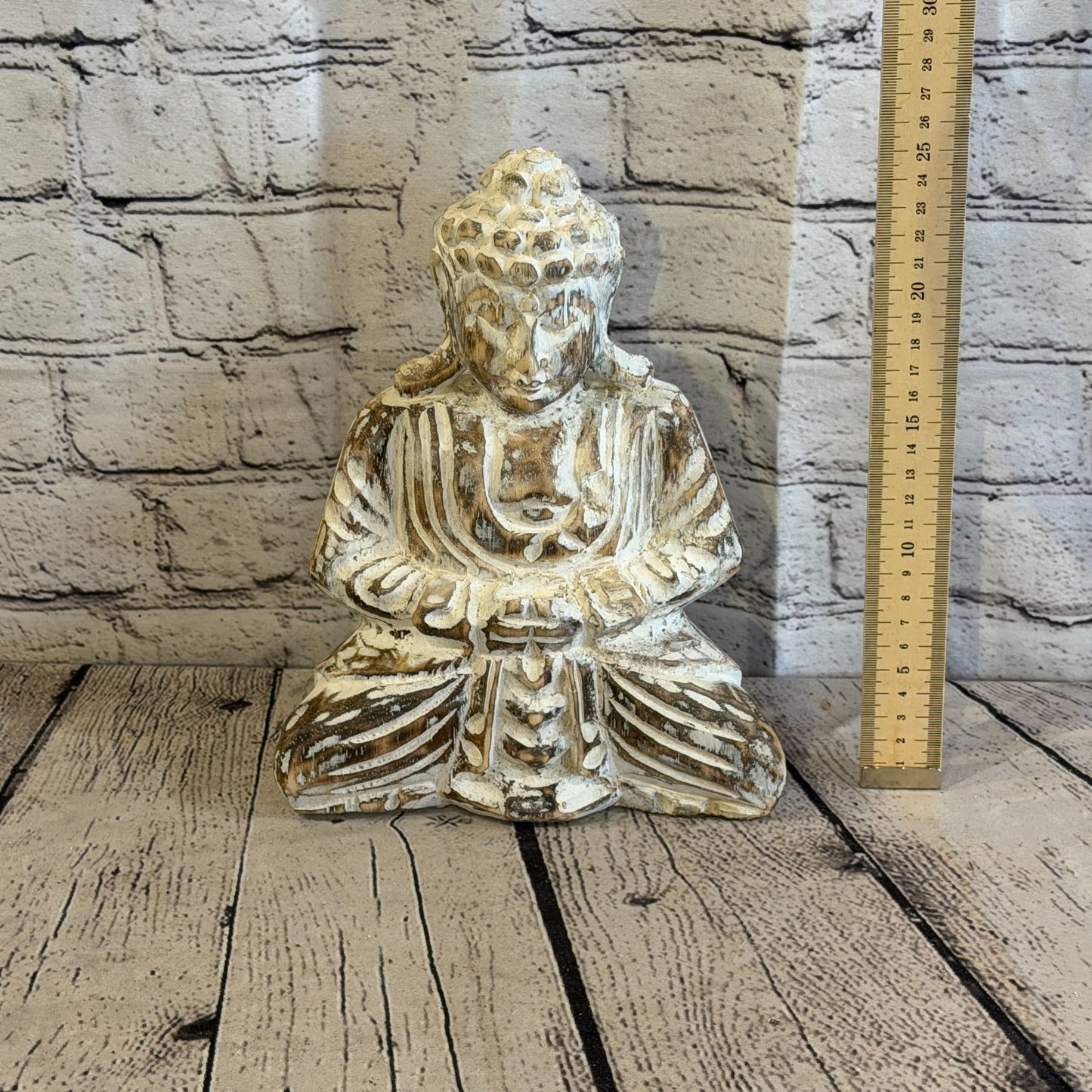 25cm Brown Meditating Buddha Ornament Sculpture Statue Buddhas Hand Carved Wood5