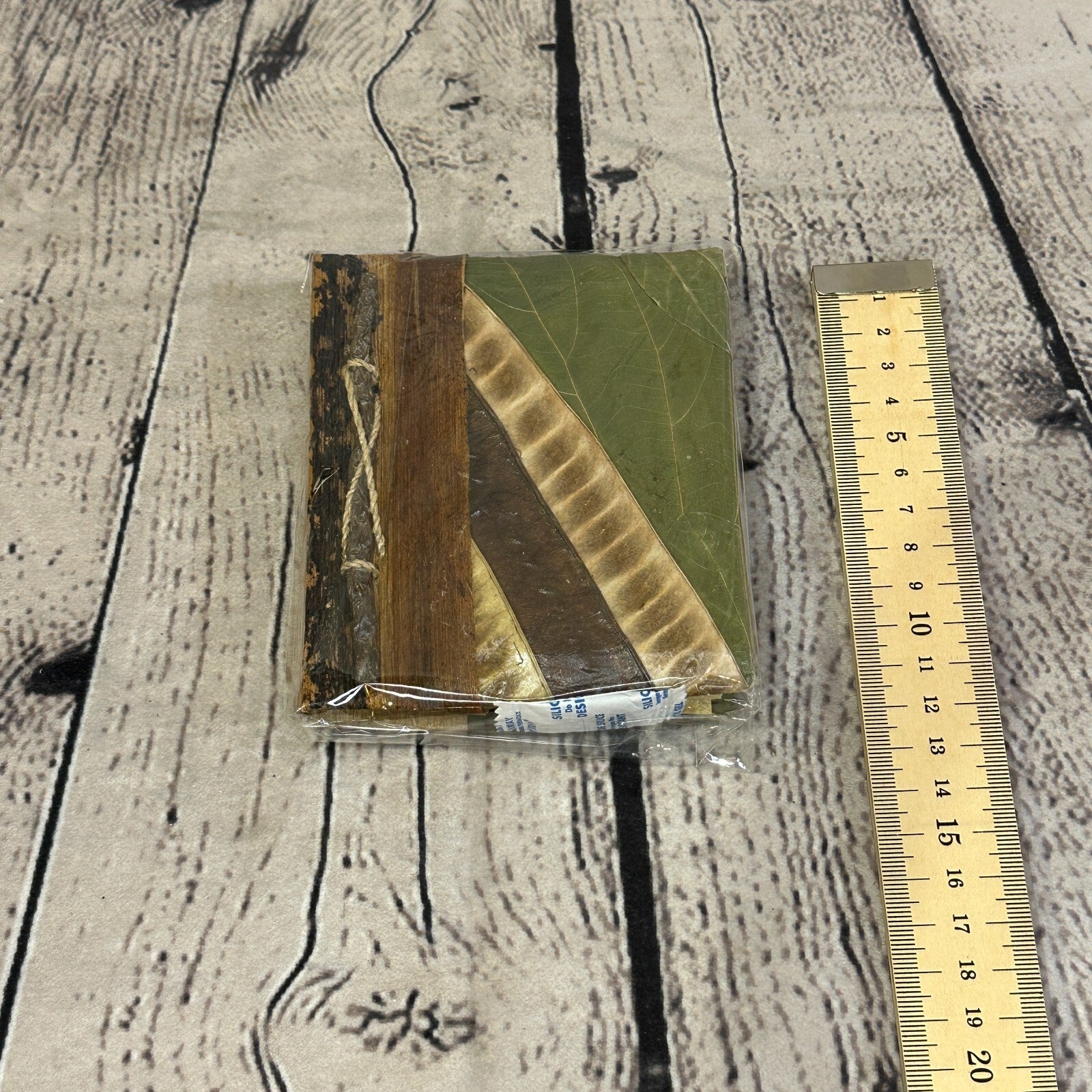 Natural Leaf Note Book 12cm x 10cm With Paper Made From Bamboo Pulp Design 21
