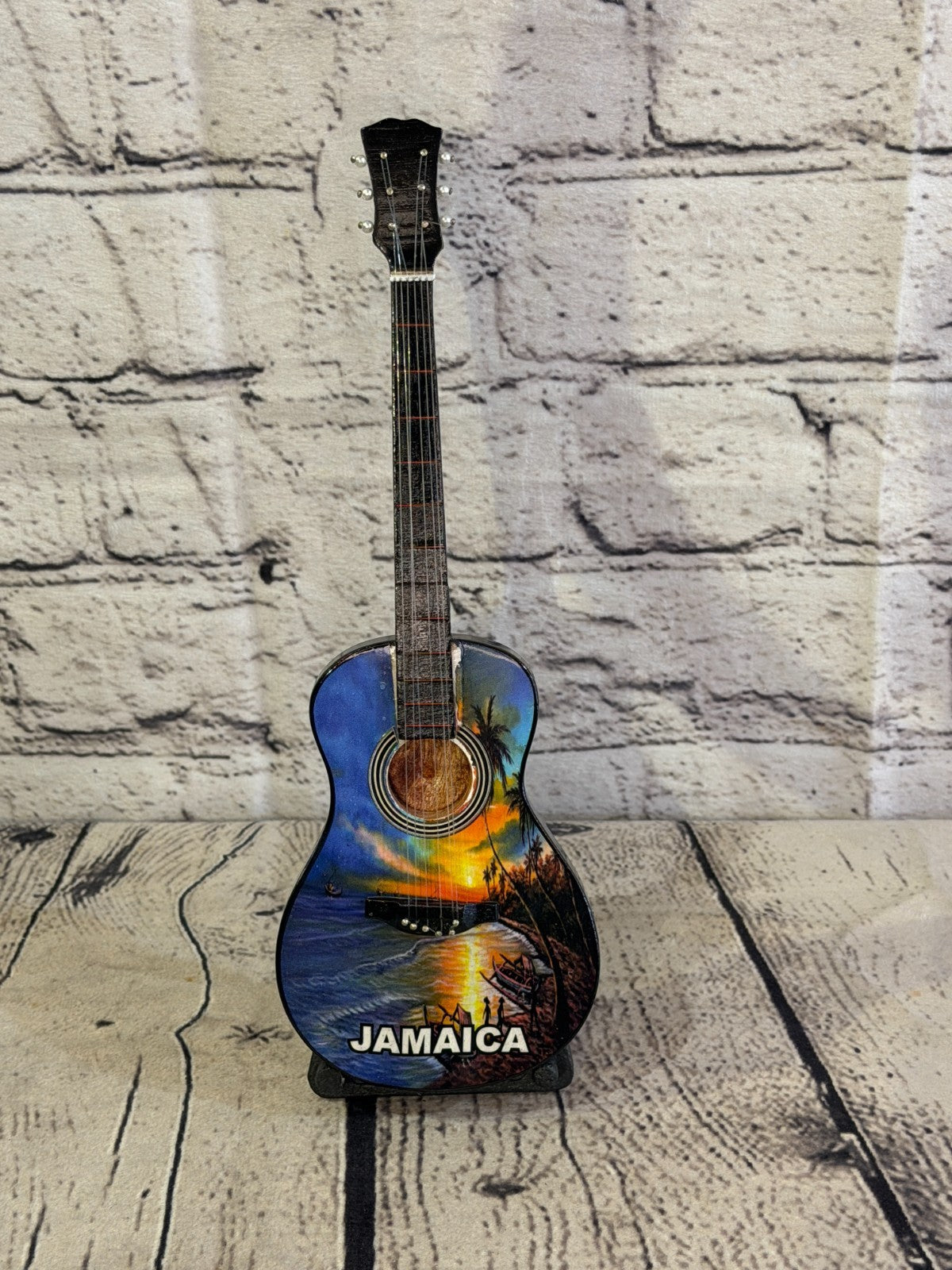 Miniature 25cm Guitar Jamaica Acoustic Guitar on Stand Band Gift Display1
