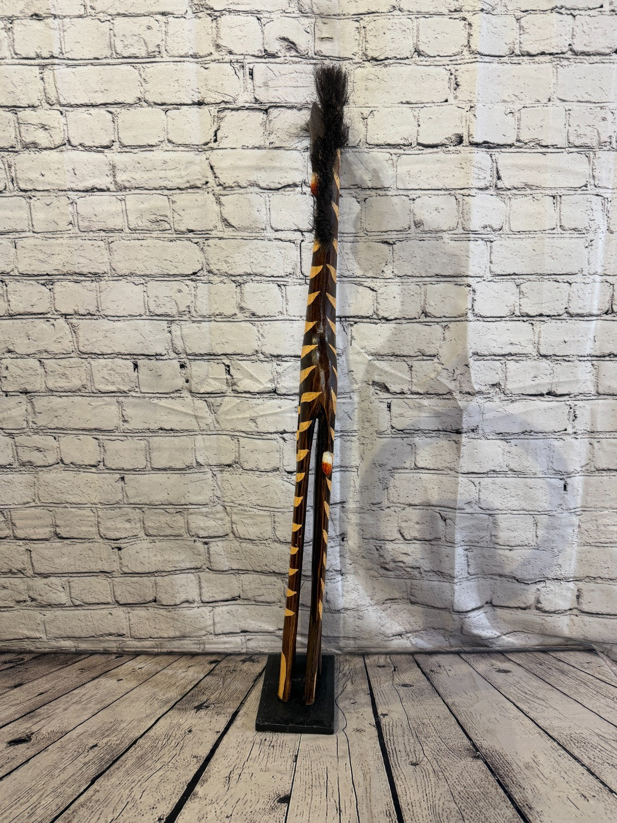 80cm Painted Wooden Horse Standing Single Carved Solid Wood Zebra Handmade4
