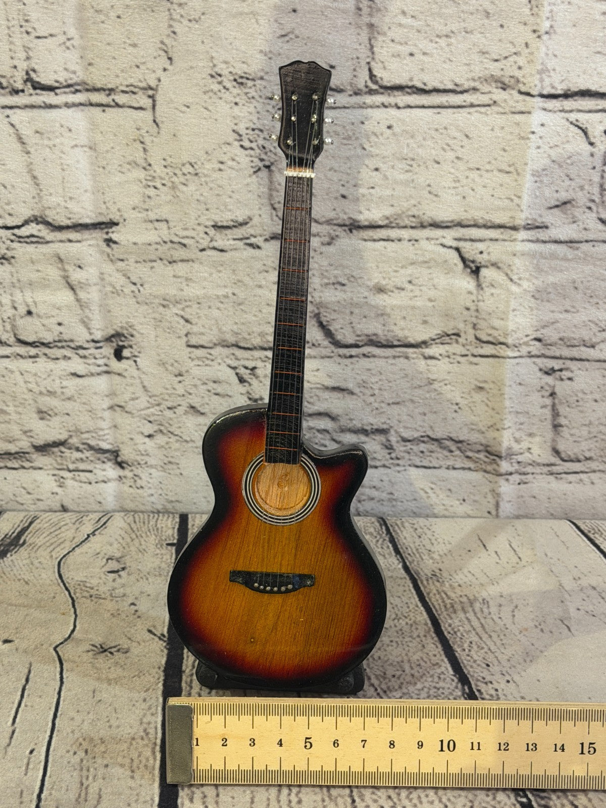Miniature 25cm Guitar on Stand Band Gift Display Design 36