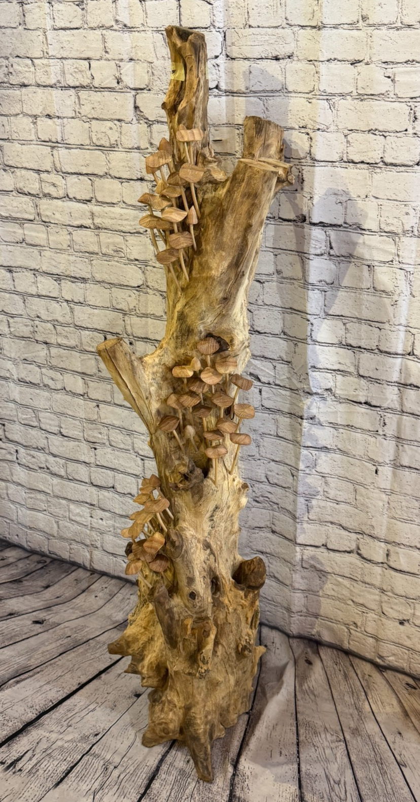 120cm Tall Plain Mushroom Parasite Ornament Natural Carving Fairtrade Wooden1
