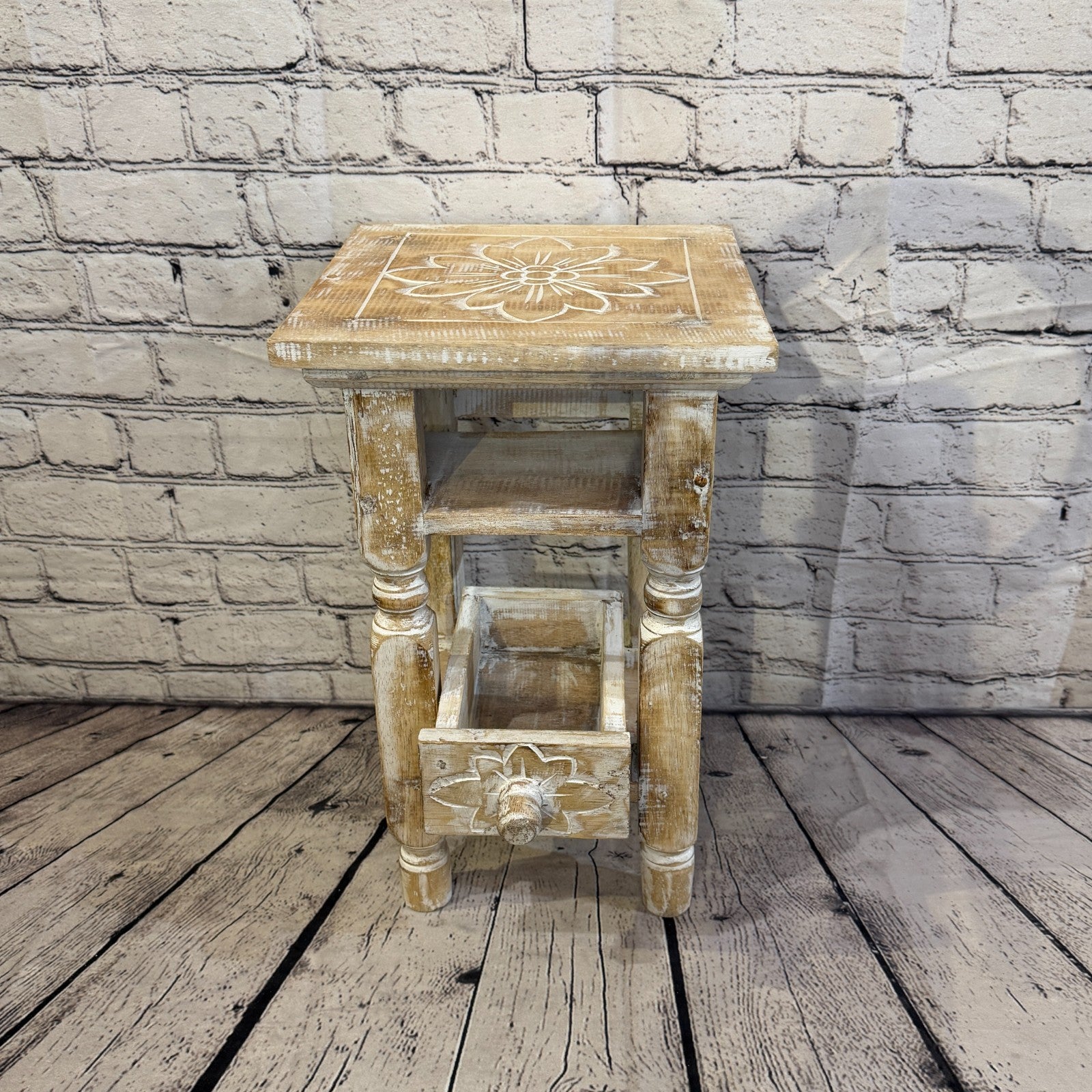 40cm x 27cm White Table  Wooden Side Cabinet Living Hallway Storage Furniture4