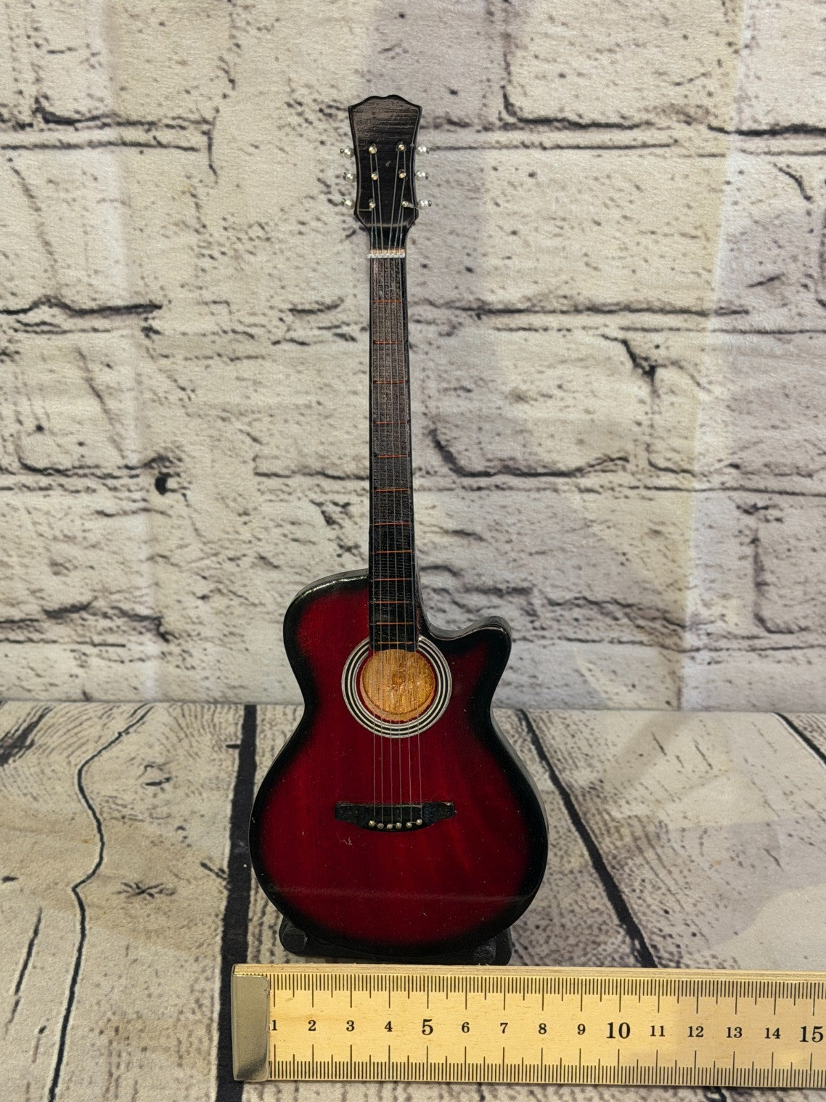 Miniature 25cm Guitar on Stand Band Gift Display Design 96