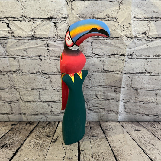 40cm Dark Red Toucan Bird Ornament Statue Fair Trade Hand Made Carved Wood0