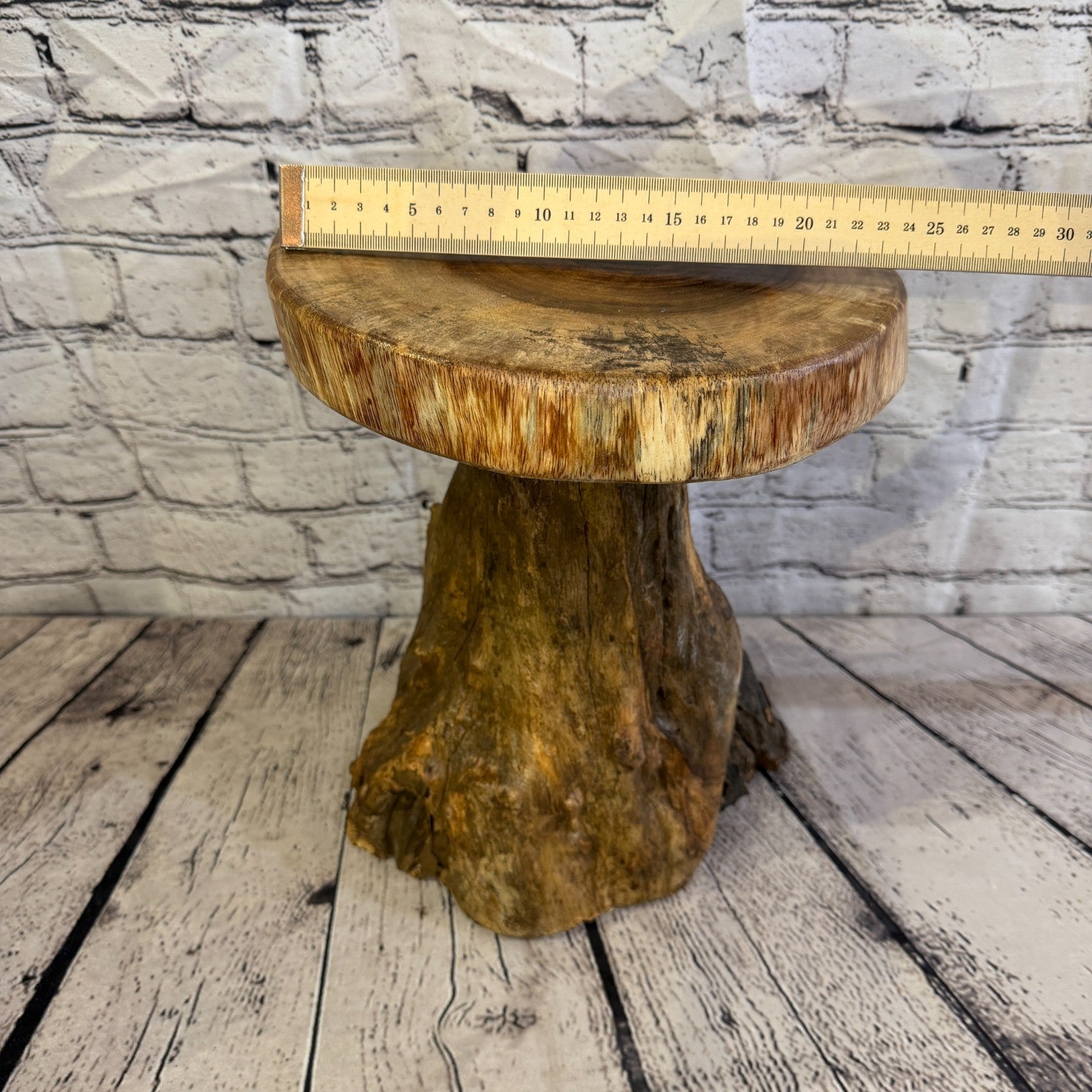 30cm x 25cm Wooden Coffee Root Sculpture Garden Teak Root Ornament Carved No 55