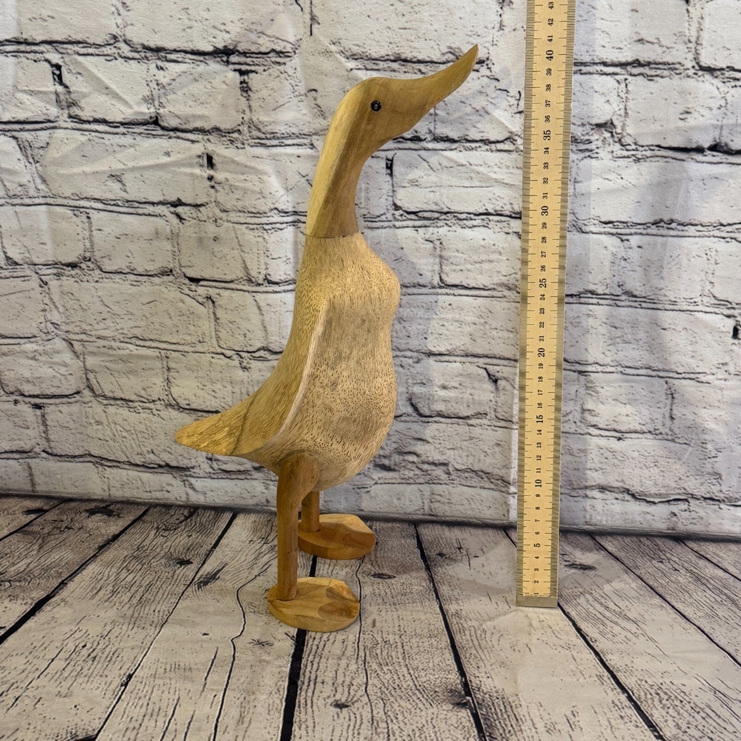 Looking Forward 40cm Tall Wooden Smooth Duckling Baby Duck Bamboo Root Fairtrade5