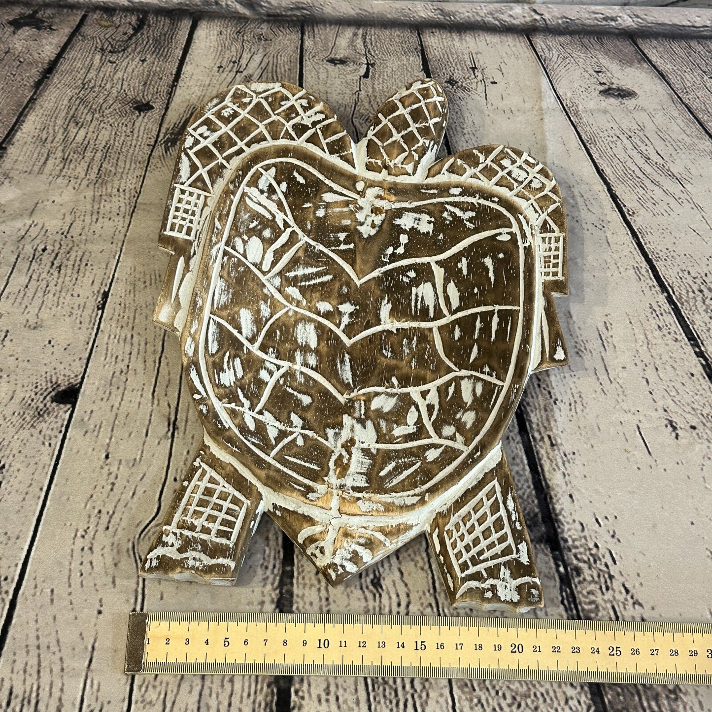 30cm Brown Sea Turtle Bowl Trinket Dish Decoration Designer Mask Wooden Handmade4