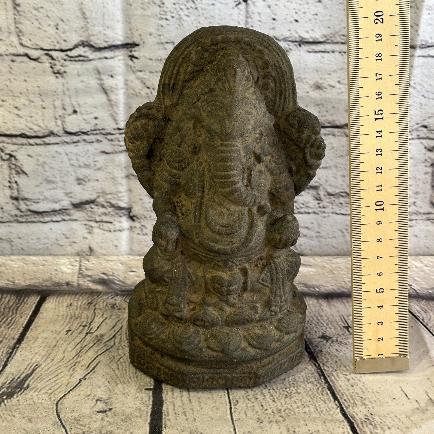 Small Ganahsa Stone Garden 18cm x 10cm Ornament Outdoor Indoor Statue Hindu7