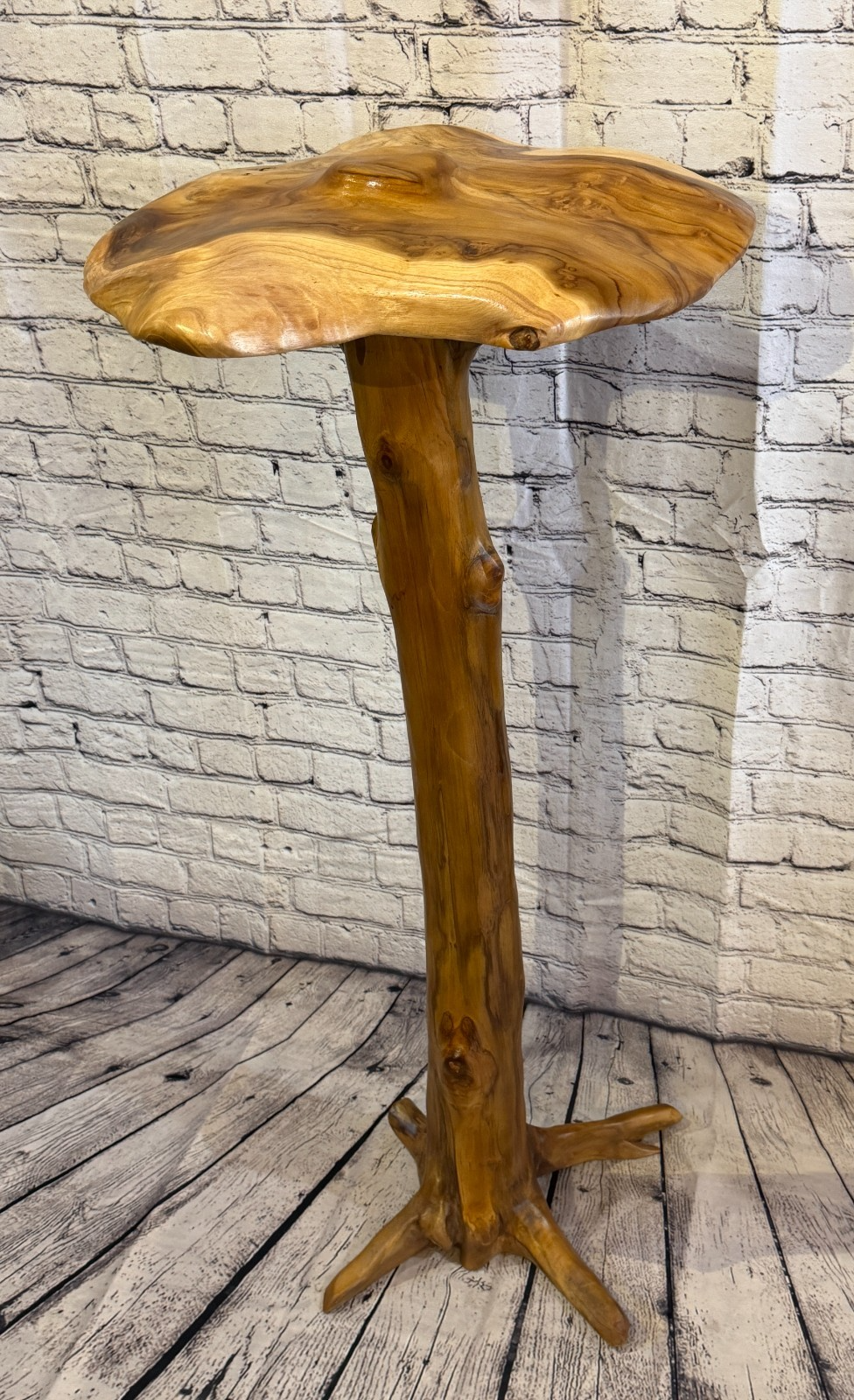 100cm x 40cm Dome Wooden Mushroom Toadstool Sculpture Garden Teak Root Ornament2