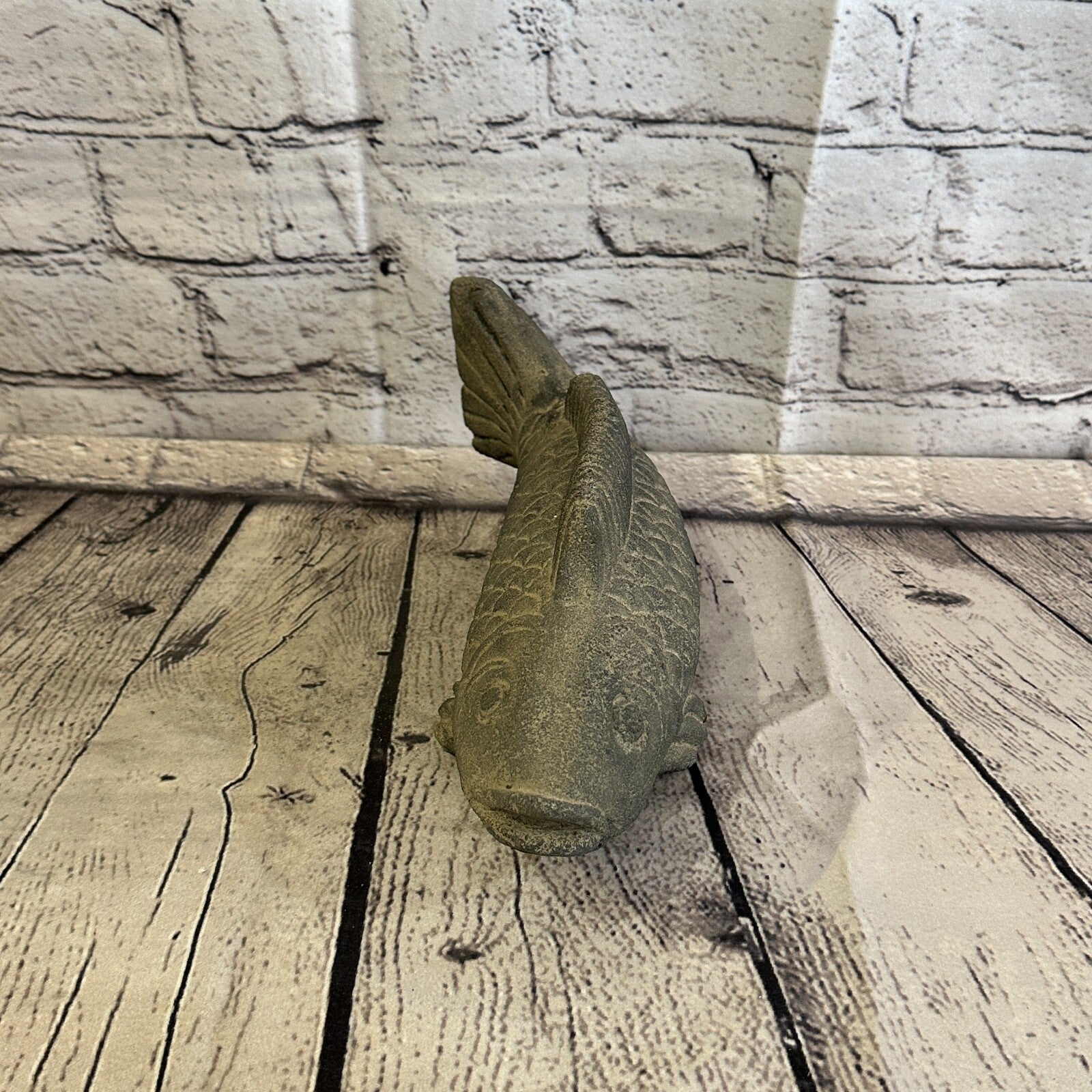 Koi Fish Carp Stone Garden 25cm x 10cm Ornament Outdoor Indoor Statue Hindu2