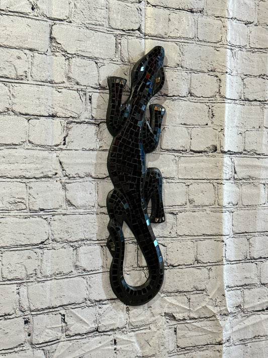 50cm Gecko Deep Purple Mosaic Wall Hanging Wooden Ornaments Wood Carving0