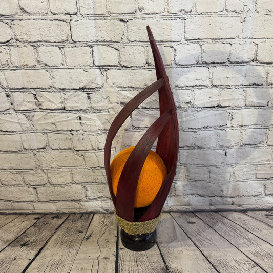 Orange Light Red Natural 55cm Tall Leaf Lamp Twist LED UK Mains Plug Design 30