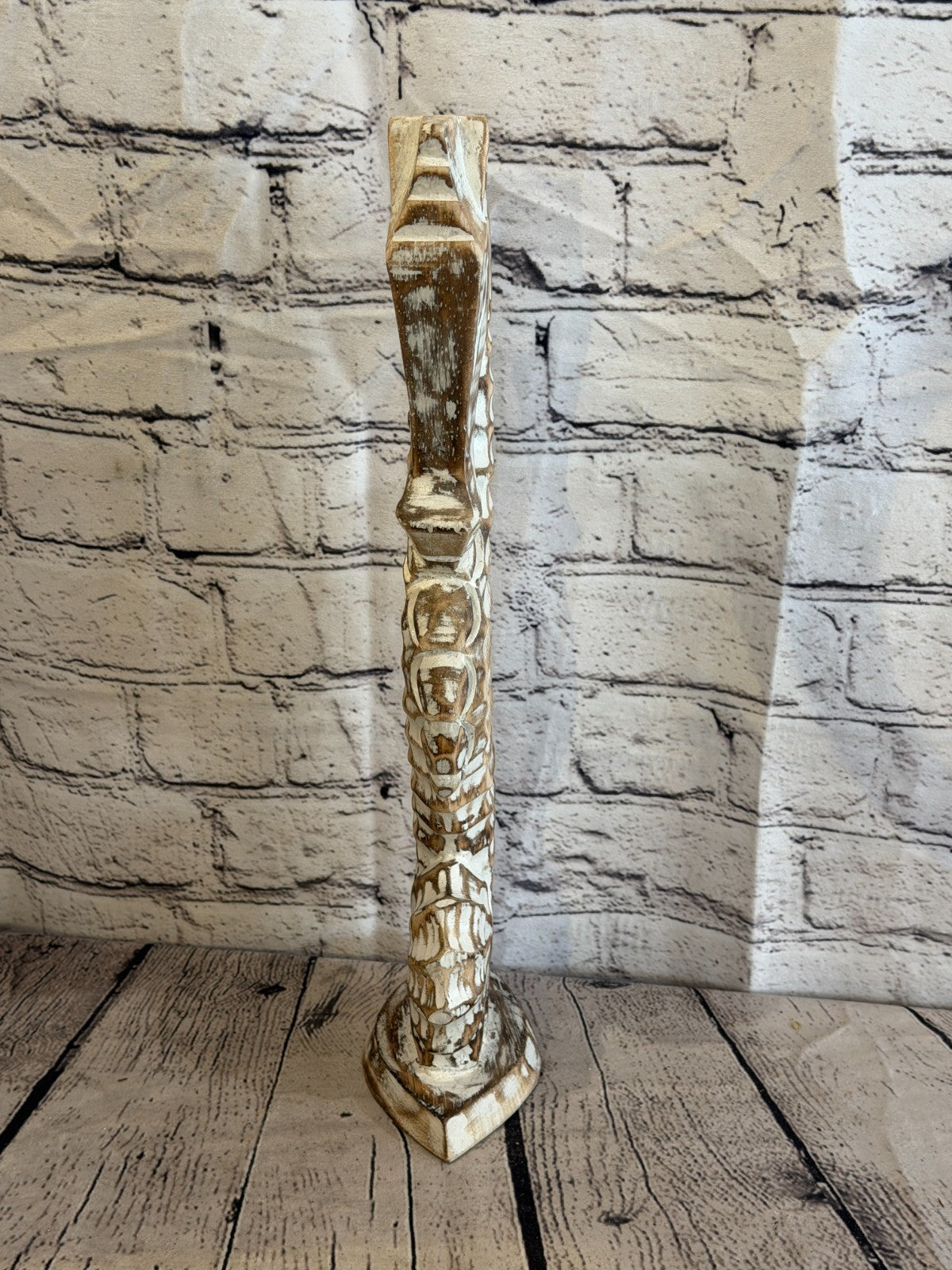 40cm Brown Wooden Shabby Seahorse Statue Ornament Fair Trade Handcarved1