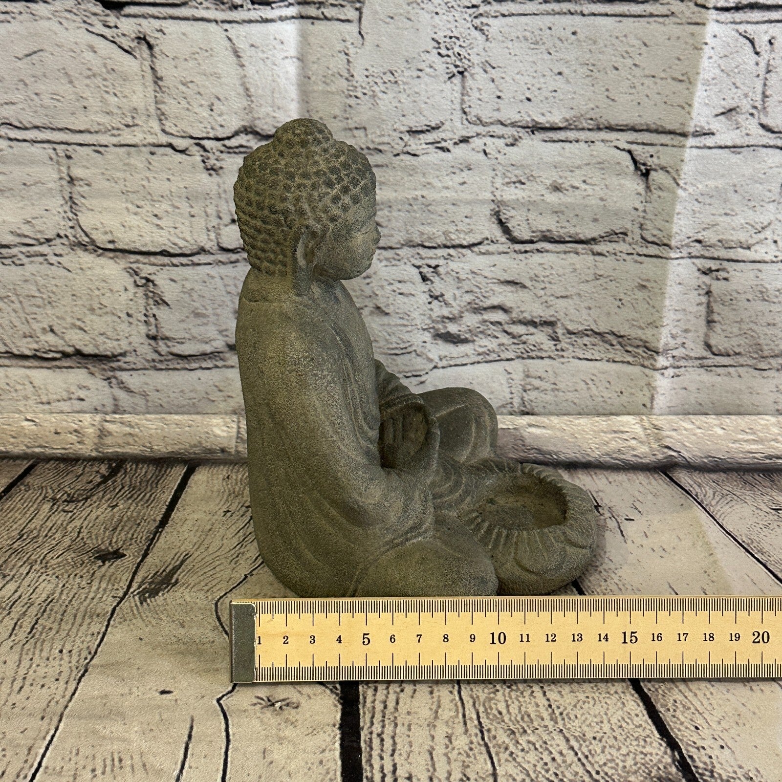 3D Thai Buddha Candle Stone Garden 20cm Ornament Outdoor Indoor Statue Hindu9