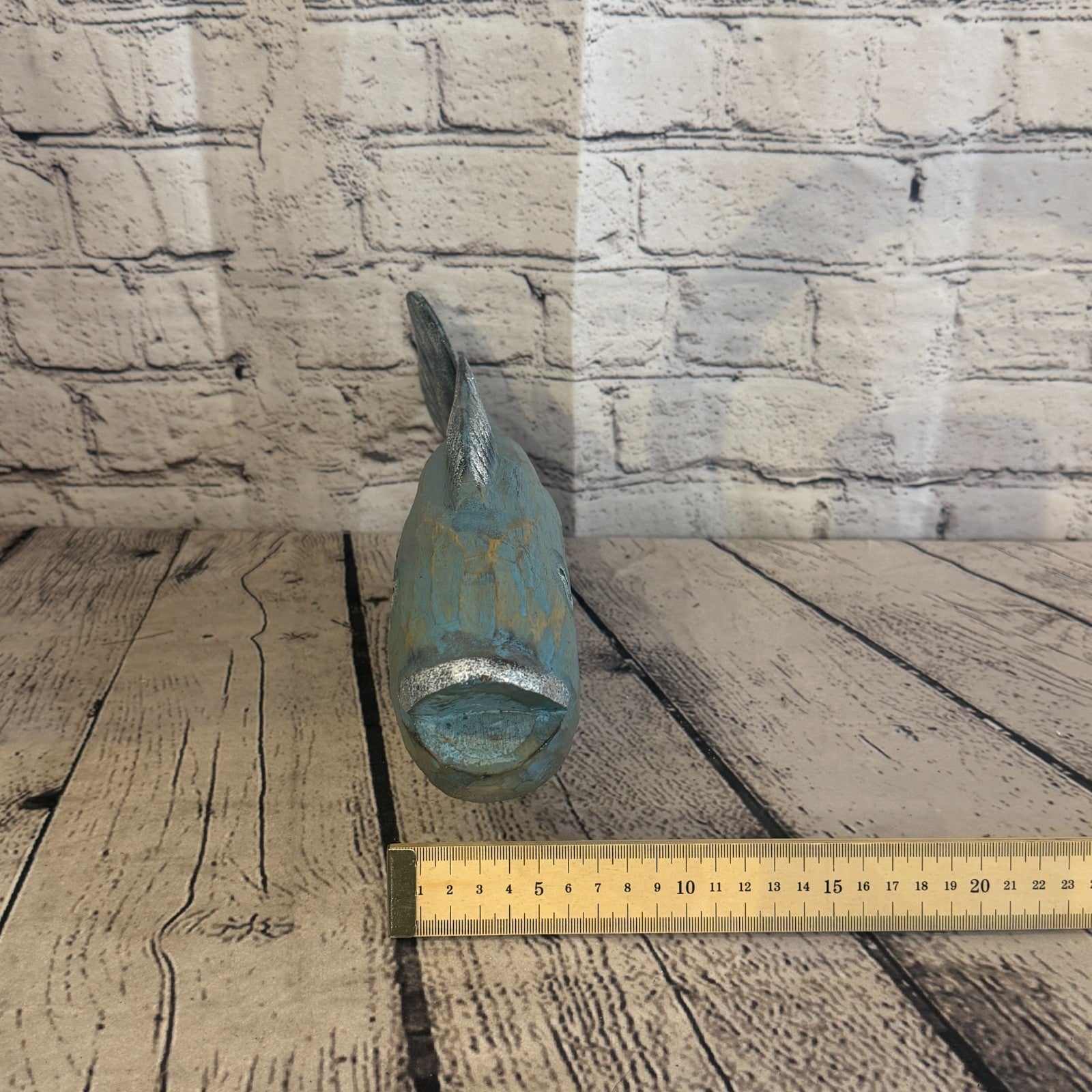 30cm x 15cm Trout Silver Blue Fish Wood Coastal Ocean Bathroom Decoration7