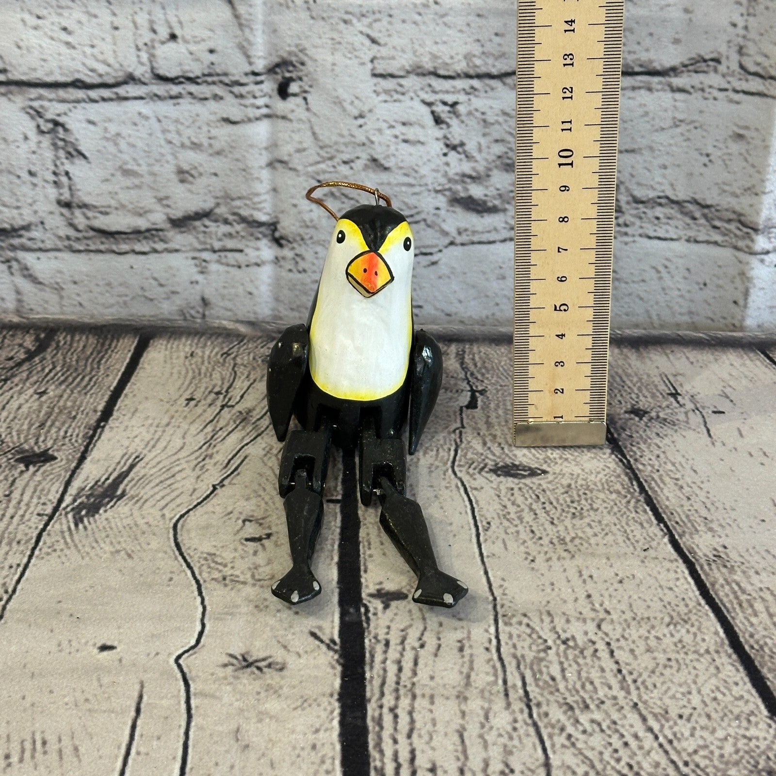 10cm Penguin Sitting Animal, Wooden Shelf Ornament Handmade and Fairtrade6
