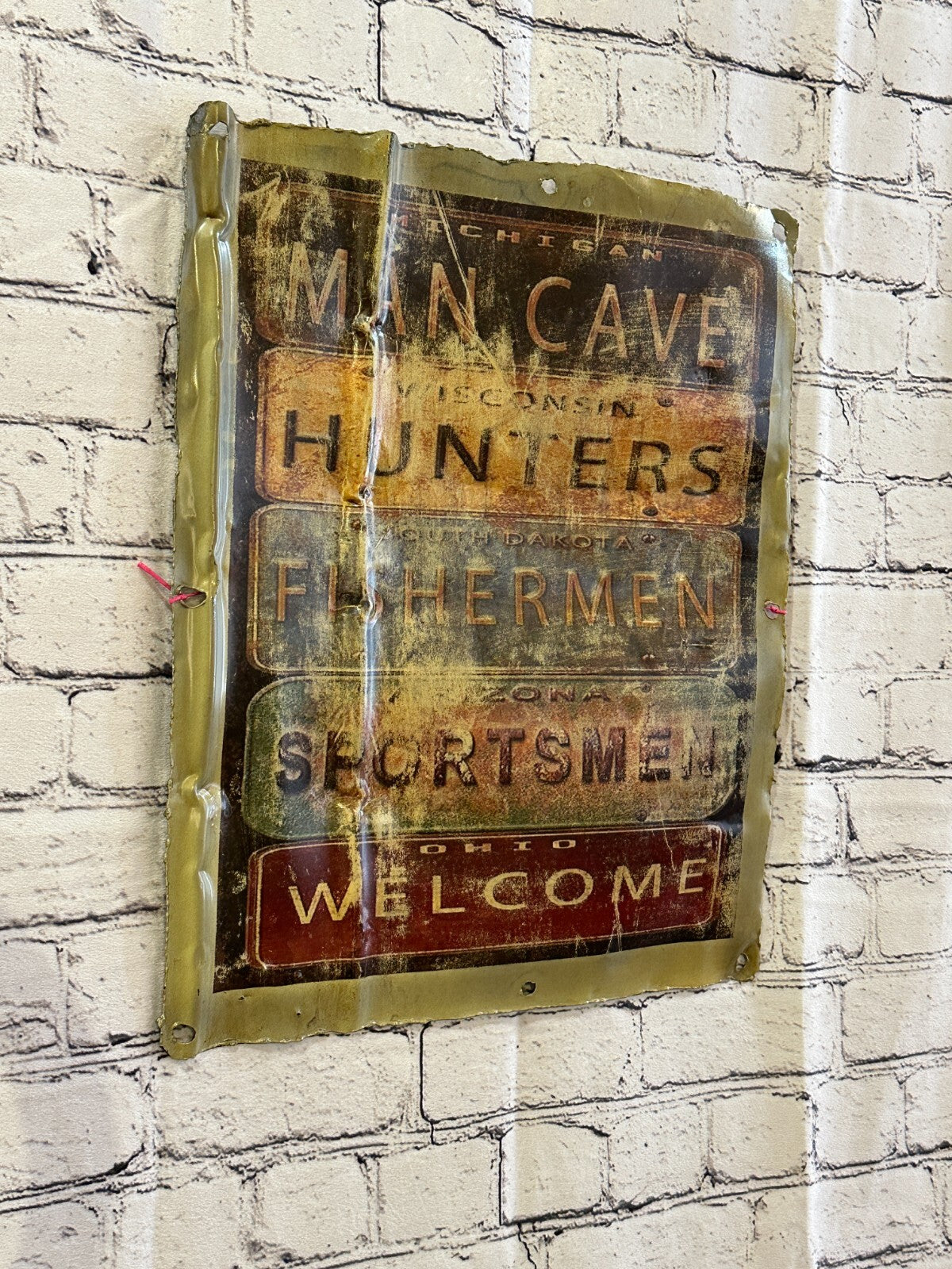 US States Manly Poster Advert Wall Plaque 42cm x 36cm Vintage Retro Tin Sign0