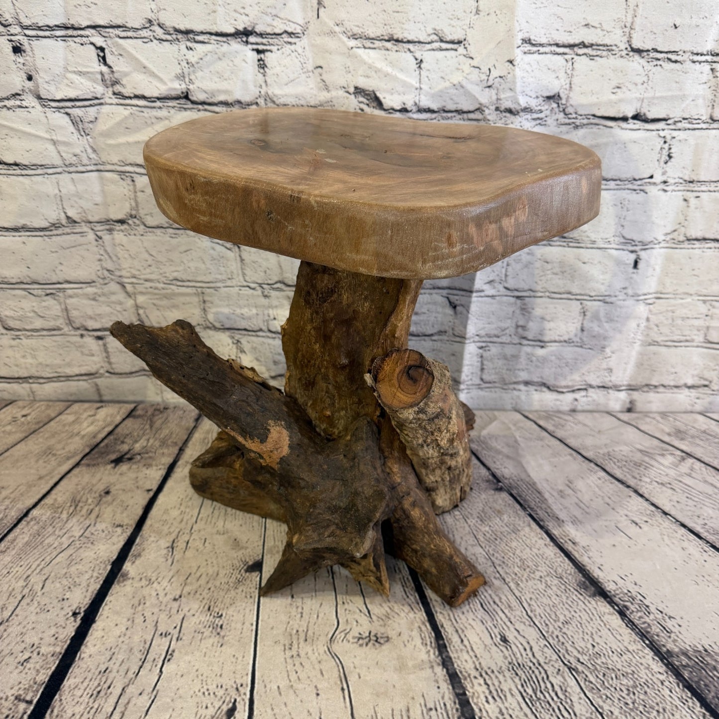 30cm x 25cm Wooden Coffee Root Sculpture Garden Teak Root Ornament Carved No 182