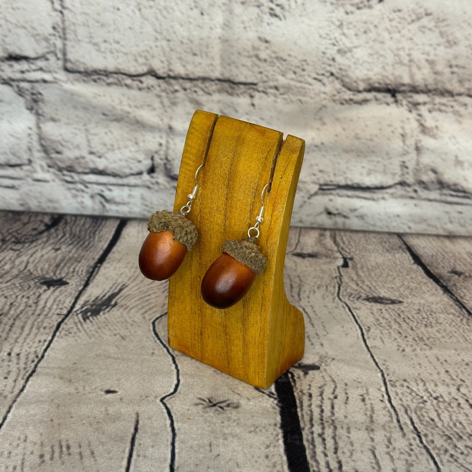 Acorn Plastic Novelty Party Dangle Drop Earrings Handmade UK Jewellery1