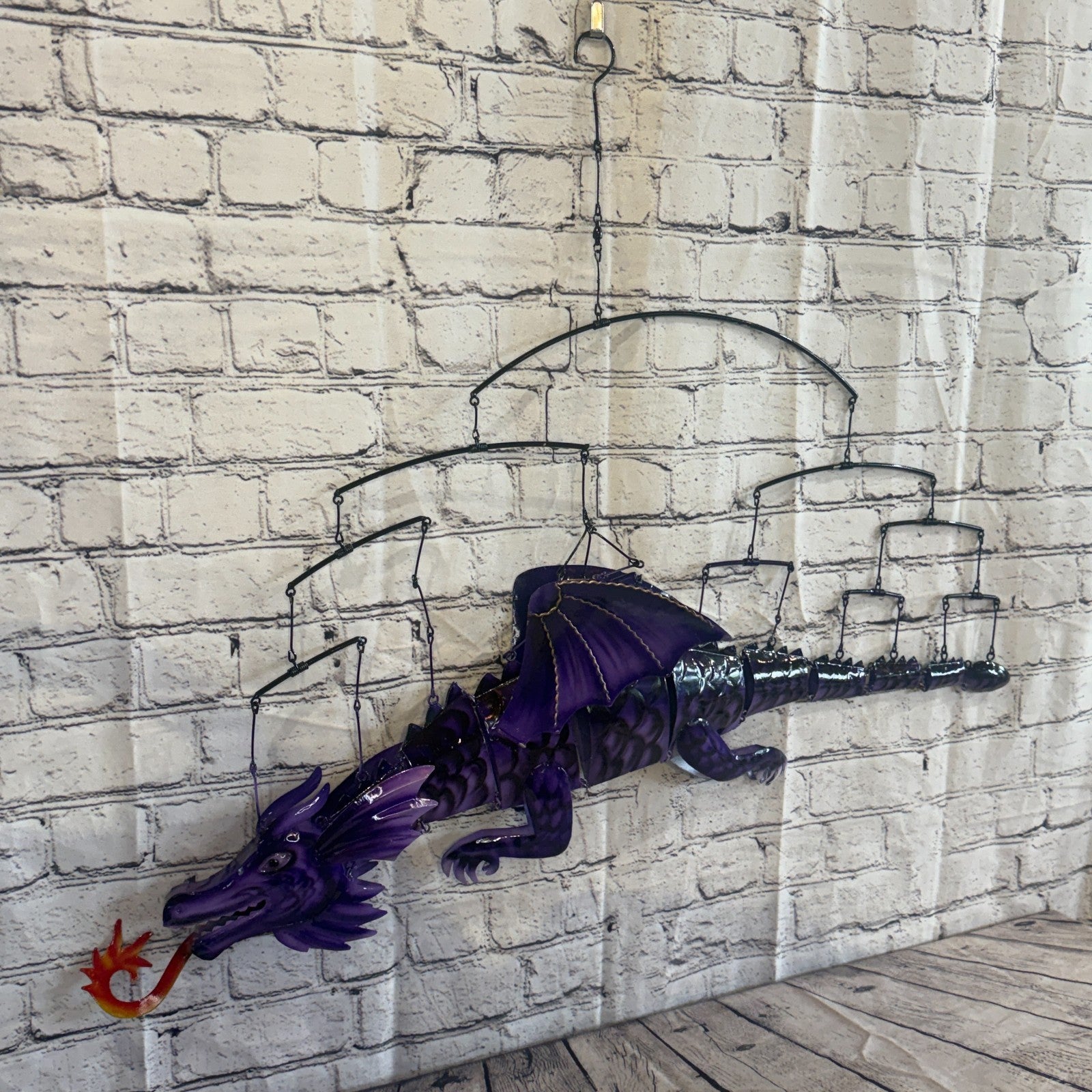 100cm x 50cm Purple Metal Dragon Wall Art Dragon Sculpture Metal Wall Hanging1