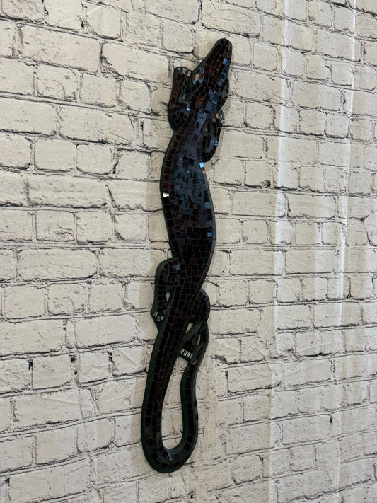 80cm Gecko Purple Mosaic Wall Hanging Wooden Ornaments Wood Carving0